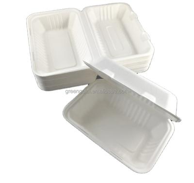 China Alimento desechable azucar llevar disposable biodegradable container of caja du cana De hamburguesa de bagazo de Para juegos de vajilla for sale