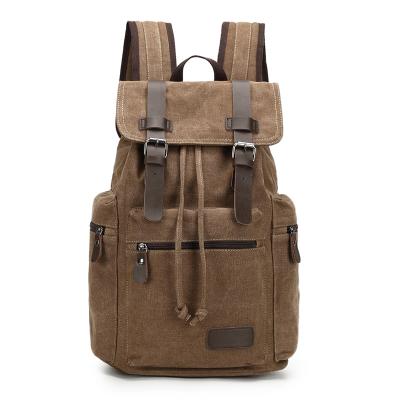 China Vintage PORTABLE Mens Backpack Custom Logo Large Capacity Multifunction Canvas Durable Waterproof Travel Rucksack For Men for sale