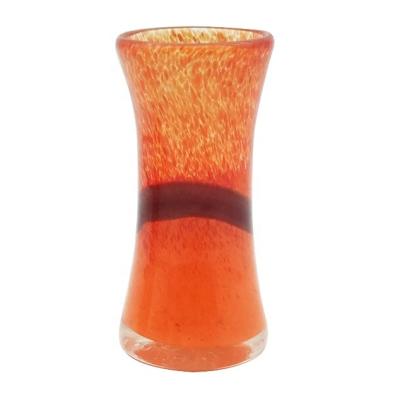 China Who respects the environment. HAODEXIN decoration powder glass orange flower glass vase for home decor glasswares for sale