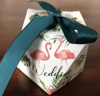 China Polygonal Handmade Wedding Favor Box Diamond Favor Box Candy Packing What Flamingo or Sika Printing Deer for sale