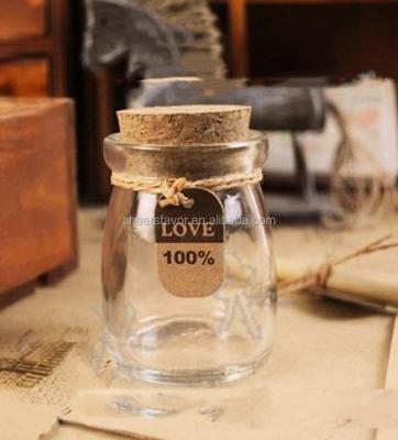 China Stocked Gifts Glass Jars With Cork (Round) And Labeling Wedding Wrapping Favors for sale