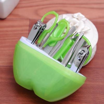 China Manicure Set Apple Design 9pc Manicure Pedicure Tool Kit Bridal Shower Wedding Favor for sale