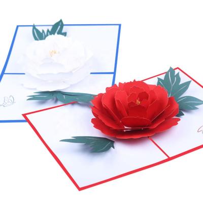 China China Free Shipping Creative 5pcs/lot 3D Flower Greeting Card Birthday Wedding Invitation 3D Handmade Pop Up Card for sale