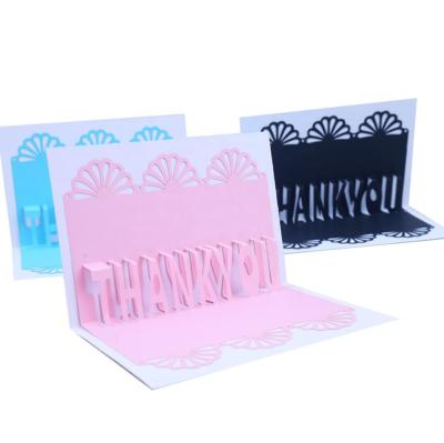 China Free Shipping Europe 10pcs/lot 3D Thanks Giving Card Greeting Card Laser Cut THANK YOU Words Postcard for sale