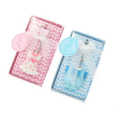 China Factory Sale 20pcs/lot Baby Shower Boy and Girl Baby Clothes Pendant Key Chain Key Chain Keychain Pink or Blue for sale