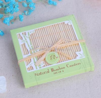 China Stocked Wedding Favors Natural Bamboo Coaster Party Return Gift (240pcs/lot=60sets/lot) for sale