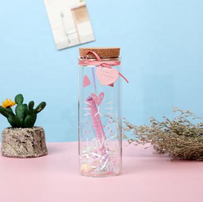 China Food Wide Mouth Flower Glass Tube Wishing Jar Christmas Candle Large Volume Borosilicate With Cork Container Sweet Birthday Gift Use for sale