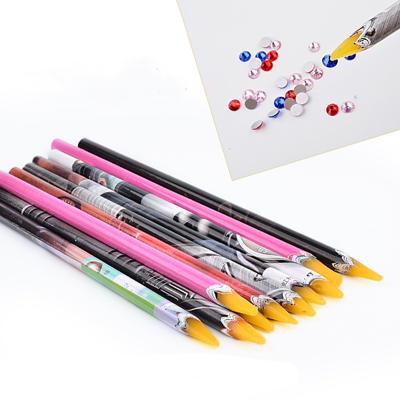 China New Arrival Nail Art Decoration Gem Pick Up Tool Nail Art DIY Decoration Nail Dotting Pen Pencil Self Adhesive Resin Picker Faux Stone Wax for sale