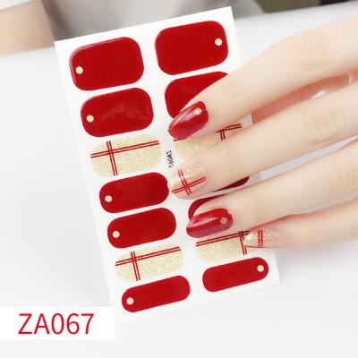 China New Arrival Plastic Nail Polish Stickers StripsFull Nail Wraps Self Adhesive Nail Art Stickers Classic Assorted Colors for sale