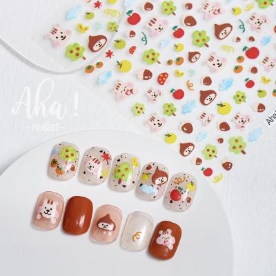 China Professional New Arrival Good Quality Nail Wrap 3D Stickers Plastic Nail Stickers Decorate 3d Nail Decals for sale