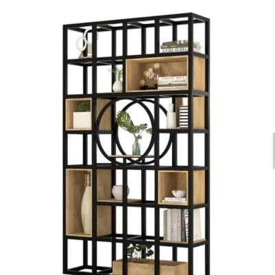 China 2023 Strong And Durable Popular Home Rustic Wooden Bookcase Open Bookcase Furniture 7 Layer Strong Wooden Bookcase Corner Design for sale