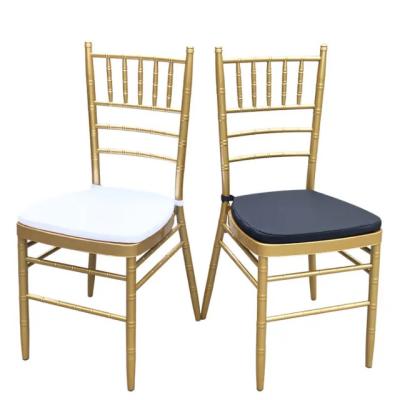 China Modern Wholesale Metal Stacked Tiffany Chiavari Wedding Chair Cushion Wedding Chair Event Furniture for sale