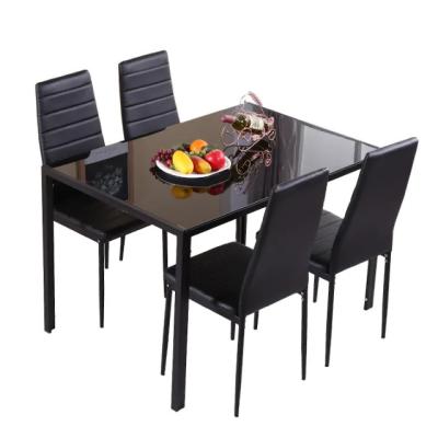 China Classic 4 Seater YI Fiberglass Top Dining Table Set / Modern Cheap Modern Dining Table And Chair for sale