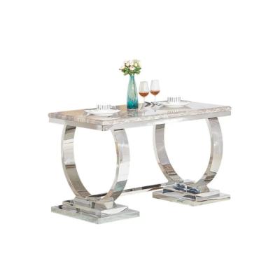 China Furniture Dining Table Sets Stainless Steel Luxurious Modern Home Marble Dining Table for sale