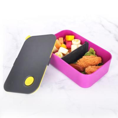 China Colorful Leakproof Rectangular BPA Free Plastic Freshness Preservation Tiffin Box Lunch Box for sale