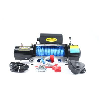 China AUTOMATIC 12V 12000lb winch with synthetic rope for sale