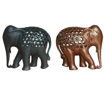 China High Quality Europe And The United States Do Not Fade Resin Elephant Sculpture Creative Deco Hollow Ornaments Crafts Gift Office Home Elephant for sale