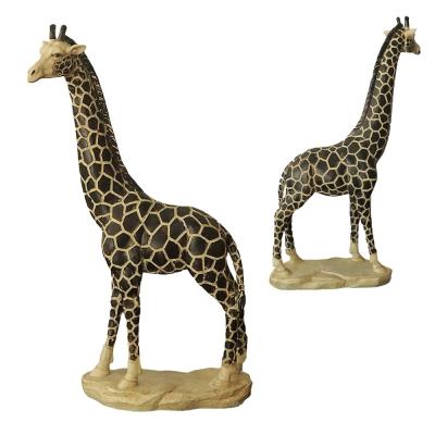 China Europe And USA Polyresin Resin Craft Home Decos Garden Animal Sculpture Ornaments Giraffe Statue Polyresin Giraffe Deco for sale