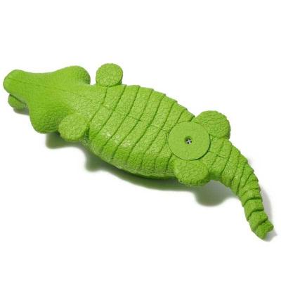 China Wholesale Stocked Pet Crocodile Shape Chewing Teeth Grinding Bite Gel Audible Dog Toys for sale