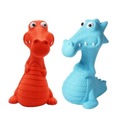 China Pet Dinosaur Puzzle Teether Dog Stocked Rubber Voice Interactive Toys for sale