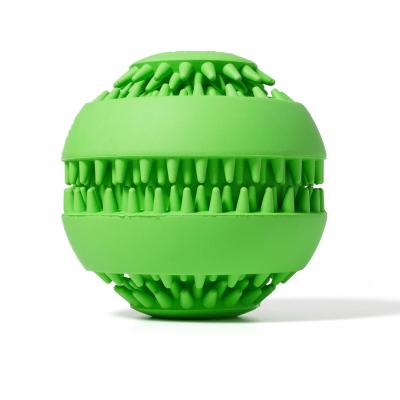 China Stored Interactive Feeding Grinding Dog Teeth Rubber Ball Pet Toys Leak for sale