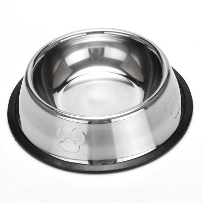 China Non-automatic Drop and Bite Heavy Duty Stainless Steel Dog Bowl Cat Bowl Pet Supplies for sale