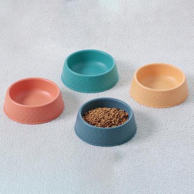 China Factory direct non-automatic stock solid color round design dog and cat pet food bowl kitten cartoon pet bowl for sale