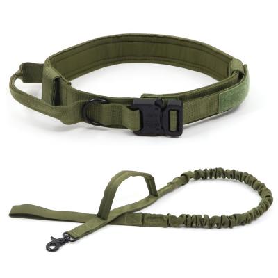 China Pet Wear Portable Outdoor Medium Dogs Stocked Military Dog Training Camouflage Collar Leash Tactical Set for sale