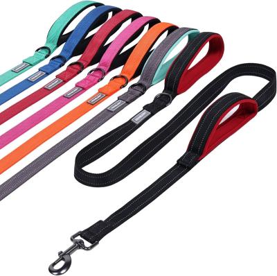 China Double Stocked Pet Nylon Outdoor Multicolor Thickened Reflective Dog Walking Leash for sale