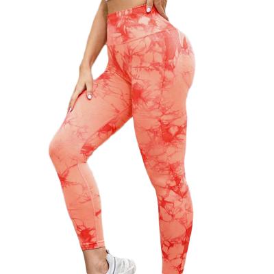 China Hot Sale Sexy Tie Dye Gym Women's Trainer Waist Gaiters Girls Breathable Leggings for sale