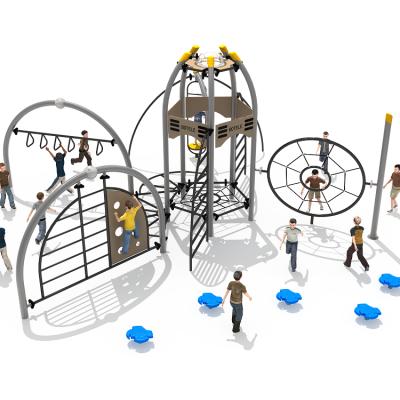 China Plastic Playground Small Children Outdoor Playground Jungle Gym For Amusement Park Rope Game for sale