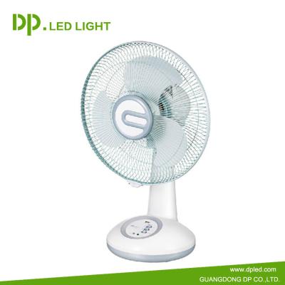 China Best Serller DP 14inch AC/DC Table Fan Plastic Rechargeable Desktop Fan with LED Night Light for sale