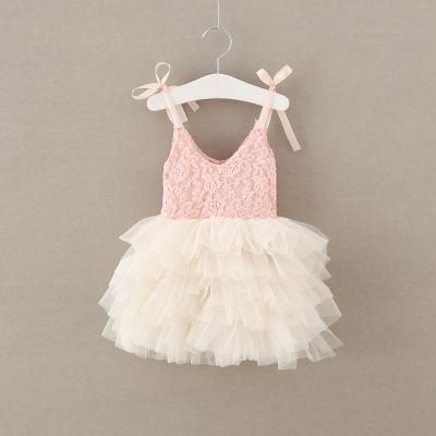 China Breathable Summer Girl Dress Kids Clothing Lace Ruffle Tutu Dress Girls Birthday Party Dresses for sale