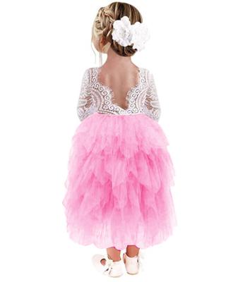 China 2021 New Fashion Baby Princess Lace Dress Party Breathable Full Sleeve Tutu Twirl Bridesmaid Dress Toddler Girls Long Sleeve for sale