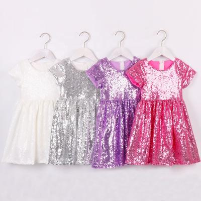 China Girls Sequin Dress Toddler Wedding Boutique Breathable Cute Ball Gown Kids Sparkle 4t Summer Prom Dress for sale