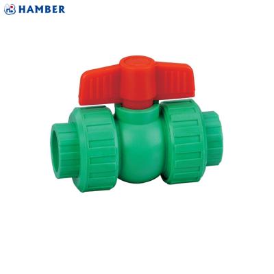 China 2021 Home Kitchen Hot Sale HB-V-006 PPR Plumbing Plastic Water Valves Double Union Ball Valve for sale