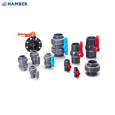 China PVC Water Non Return Check Valve Water Ball Pipe Pipe Unions Double Unions Plastic Kitchen HAMBER-123032 Valve for sale