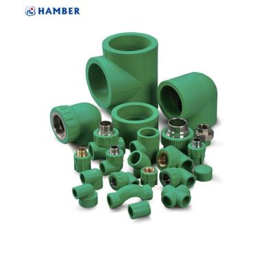 China PP-R ppr parts ppr pipe fitting dimension 200mm ppr pipes and fittings for sale