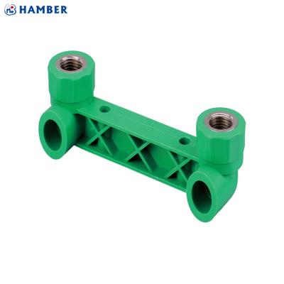 China PP-R HB-P-013 Plastic PP-R plumbing water pipe fitting ppr double female elbow for sale