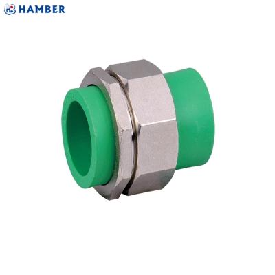 China PP-R HB-P-027 Plastic PP-R plumbing fitting female water pipe ppr unions 25mm double ppr unions ppr union for sale