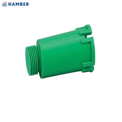 China PP-R HB-P-036 Plastic PP-R plumbing water pipe ppr end plug ppr male thread pipe fitting socket for sale