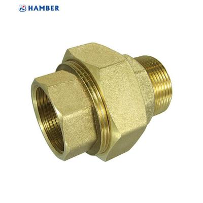 China Brass Male Female Equal Pipe Unions HAMBER-200060 Factory Directly From Brass Fittings Connector for sale