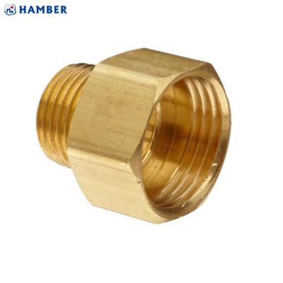 China Hot and Cold Water Pipes HAMBER-250121 Brass Hose Fitting Reducing Adapter NPT x NPT Female Male for sale