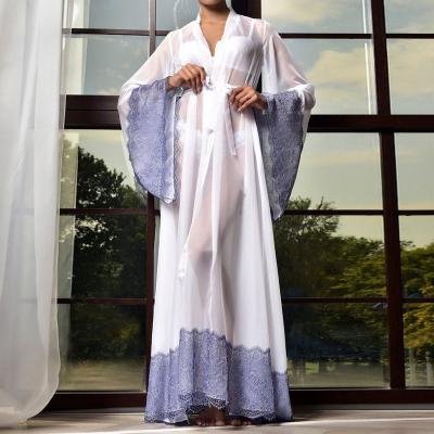 China Beta Custom Luxury Bridal Kimono QUICK DRY satin long robe with lace long robe bridesmaid floral boudoir robe wholesale sexy for sale