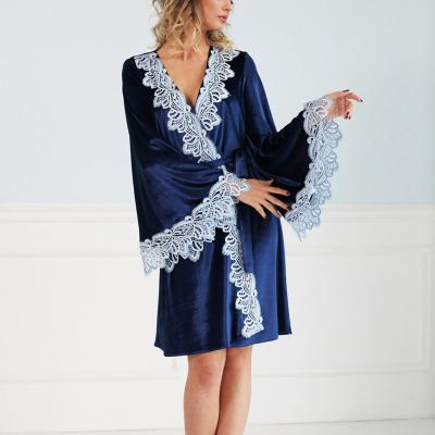 China Beta Women QUICK DRY Velor Sleepwear Nightgown Short Velvet Bathrobe Long Robe Long Robe Loose Collar QUICK DRY Soft Warm Robe for sale