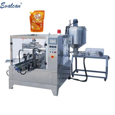 China CLOTHING Automatic Rack Up Pouch Liquid Filling And Gasket Packing Machine for sale