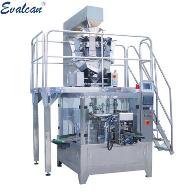 China Automatic rotary CLOTHING doypack bag supplied packing machine pre made bags filling Multihead sealing line for sale