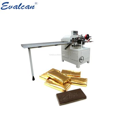 China Automatic Commodity Square Black Chocolate Block Foil Folding Wrapping Wrapping Machine for sale