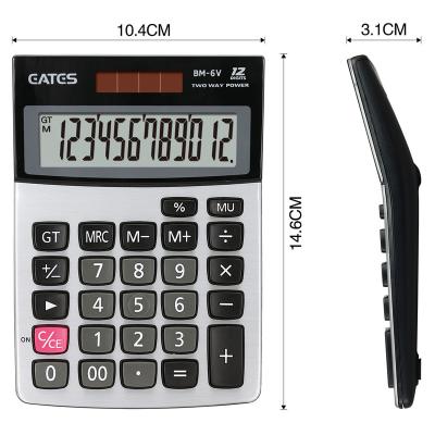 China Pass to drop test high quality BM-6V durable calculator dual power metal panel desktop calculator for sale