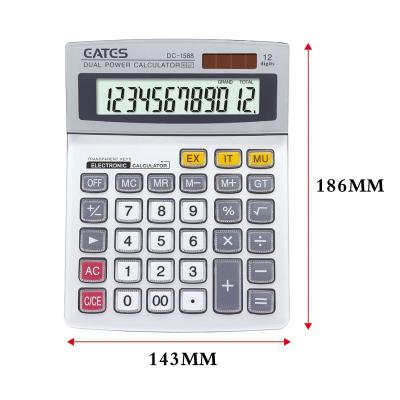 China Desktop Calculator 12 Keys Solar Battery Power Transparent Calculator Calculator for sale